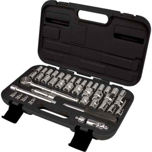 Jeux de douilles SAE/m&eacute;triques 1/4" et 3/8", 41 Mcx Equipex