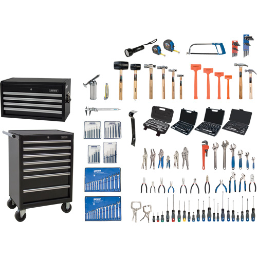 Master Tool Set with Steel Chest and Cart, 236 Pieces Equipex