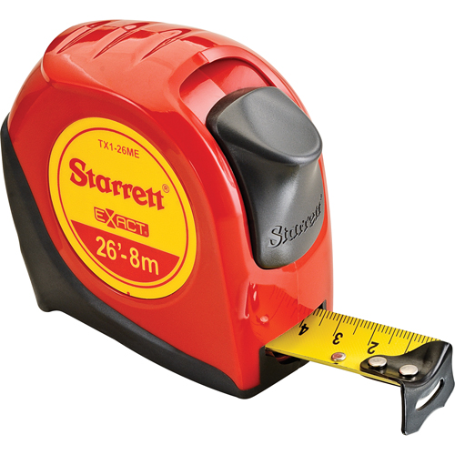 Ruban &agrave; mesurer s&eacute;rie Control, 1" x 26', Marques de goujon 1/16" Equipex