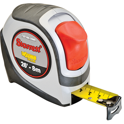KTXP Series Measuring Tapes, 1" x 26'/8 m, 1/16" Graduations Equipex