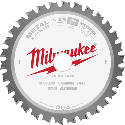 Lame de scie circulaire MetalTech, 5-3/8", 30 dents, Pour M&eacute;tal Equipex