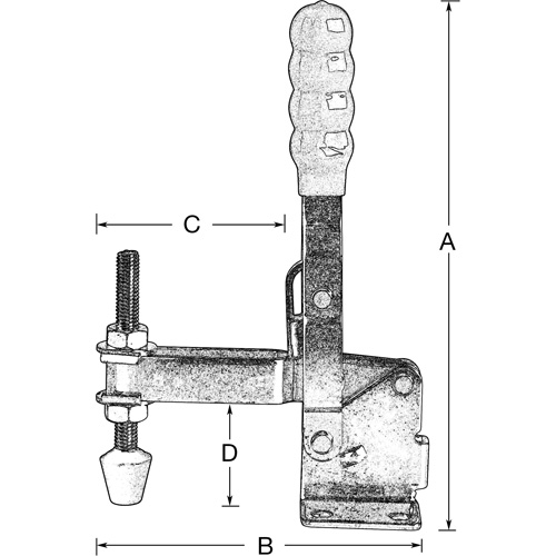 Vertical Hold-Down Clamps, 200 lbs. Clamping Force, Vertical Equipex