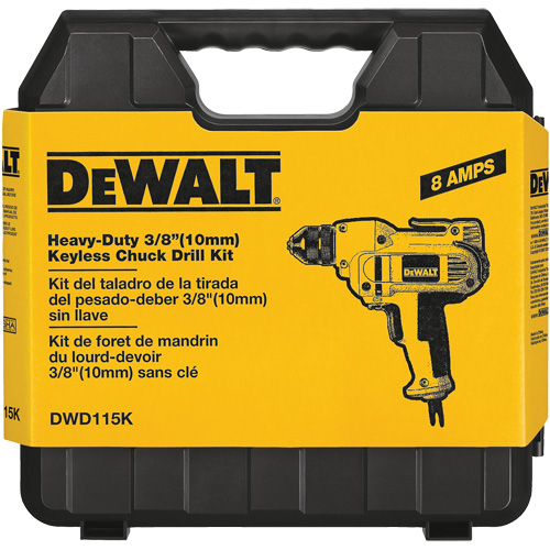 Perceuse &agrave; poign&eacute;e centrale VSR, Mandrin 3/8", 8 A, 120 V, 0-2500 Tr/min, Mandrin Sans cl&eacute; Equipex