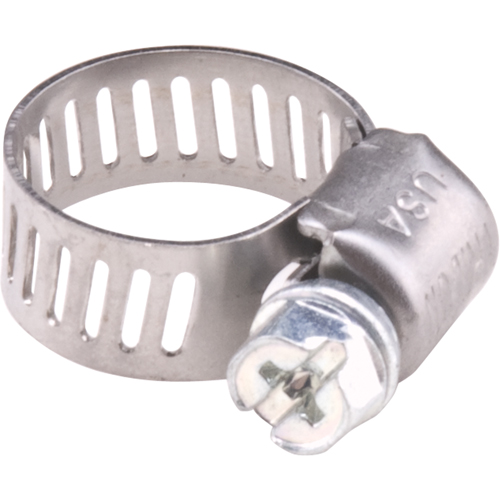 Hose Clamps - Stainless Steel Band & Zinc Plated Screw, Min Dia. 1/5", Max Dia. 5/8" Equipex