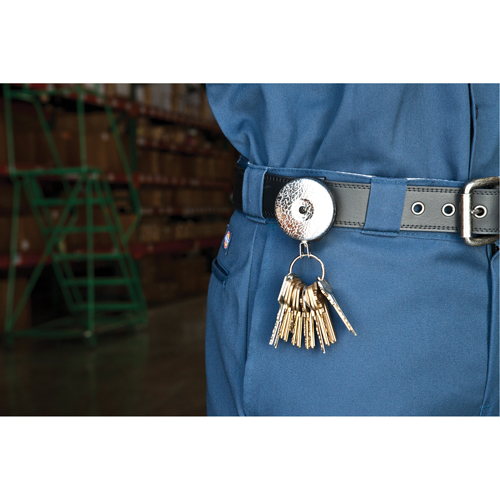 The Original Key Reel, Chrome, 24" Cable, Belt Clip Attachment Equipex