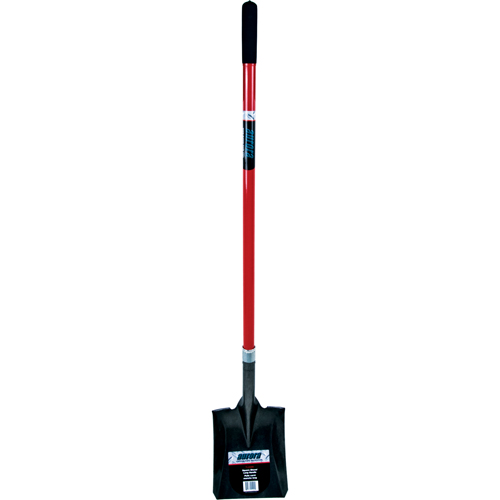 Heavy-Duty Square Shovel, Fibreglass, Carbon Steel Blade, Straight Handle, 47-1/2" Long Equipex