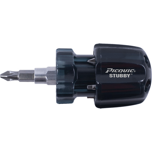 Stubby Multi-Bit Screwdrivers, 1-3/10" L Equipex