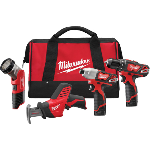 Trousse de 4 outils sans fil M12, Lithium-ion Equipex