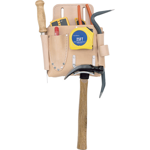 Drywall Tool Pouch, Tool Holder, Leather, 7 Pockets Equipex