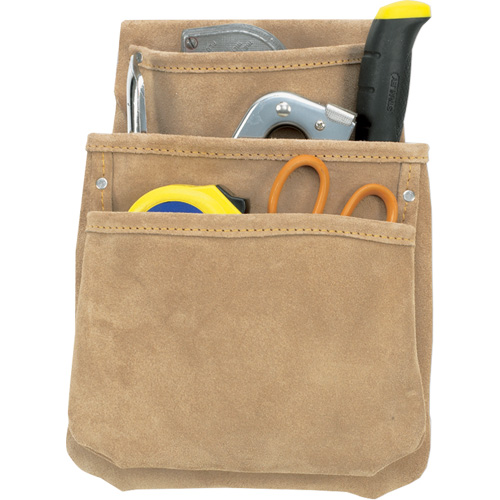 Drywall Pouches, Multiple Tool Holder, Leather, 3 Pockets Equipex