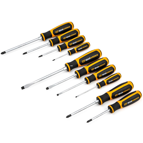 Phillips&reg;/Slotted/Pozidriv&reg; Dual Material Screwdriver Set, 10 Pcs. Equipex