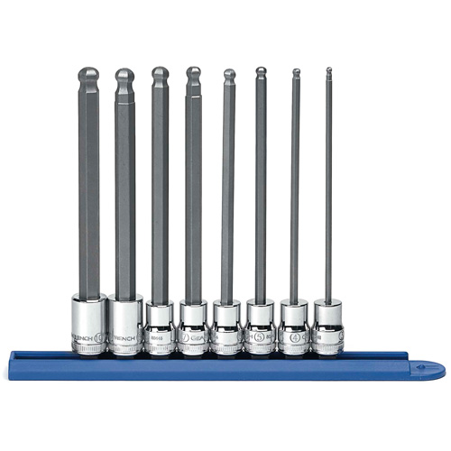 Long Ball End Metric Socket Set, Hex, 3/8" Drive, 8 Pcs Equipex