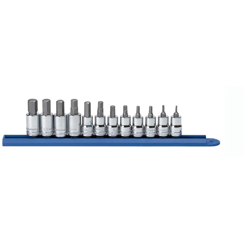 Metric Socket Set, Hex, 3/8" Drive, 12 Pcs Equipex