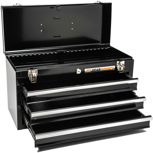 Portable Tool Box, 20" W, 3 Drawers, Black Equipex