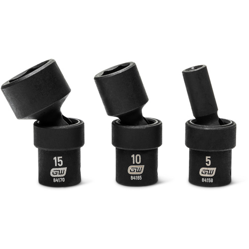 Jeu de 12 douilles m&eacute;triques flexibles universelles &agrave; chocs 1/4" &agrave; 6 pans Equipex