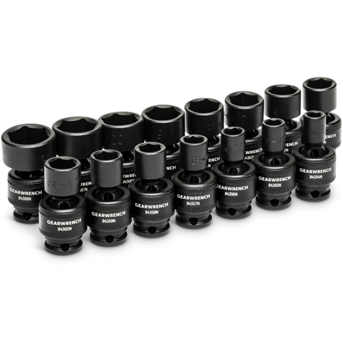 15-Piece 3/8" Drive 6 Point Universal Impact Metric Flex Socket Set Equipex