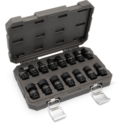 15-Piece 3/8" Drive 6 Point Universal Impact Metric Flex Socket Set Equipex