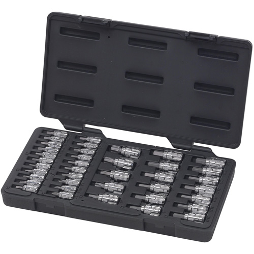Pass-Thru SAE/Metric Bit Socket Set, Hex/Phillips/Slot/Torx&reg;, 1/4"/3/8" Drive, 39 Pcs Equipex