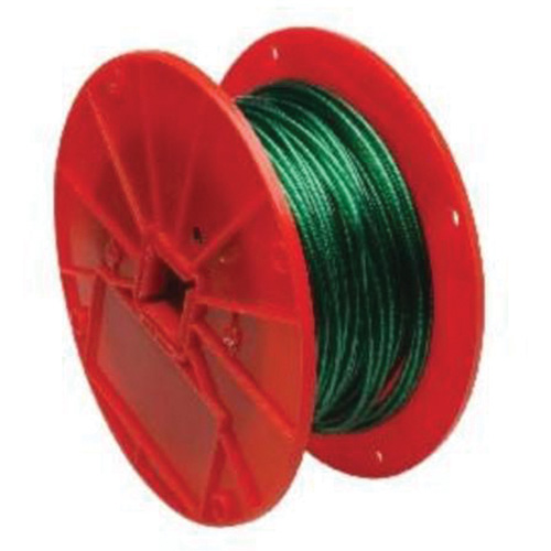 C&acirc;ble m&eacute;tallique, 250' (76,2 m) x 1/16", 28 lb (0,014 tonne), Rev&ecirc;tement de vinyle Equipex