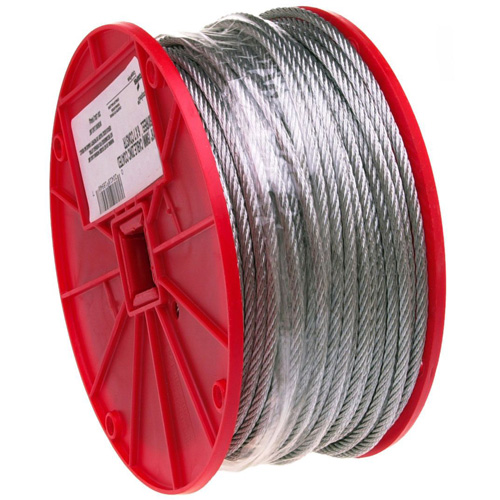 C&acirc;ble m&eacute;tallique, 500' (152,4 m) x 3/32", 184 lb (0,092 tonne), Galvanis&eacute; Equipex