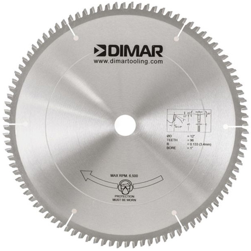 Lame de scie pour coupe de m&eacute;lamine, 12", 96 dents, Pour Bois Equipex