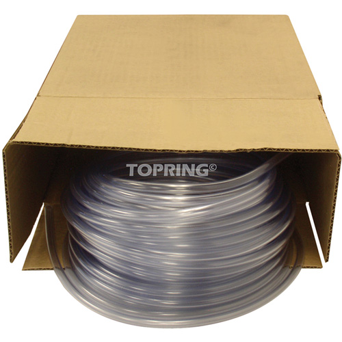 Tube, Air/Eau, 0,625" DE x 100' lo, PVC, Transparent, 30 psi @ 20°C Equipex