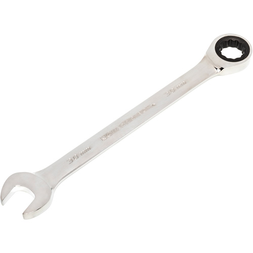 72-Tooth Ratcheting Combination Wrench, 12 Point, 30 mm, Chrome/Polished Finish Equipex