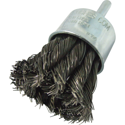 Knotted Wire End Brushes, 1" Dia., 0.014" Wire Dia., 1/4" Shank Equipex