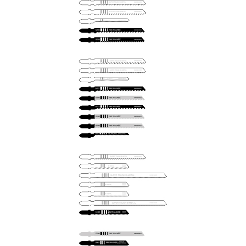 Lame de scie sauteuse, Bim&eacute;tal, Tige en T, 4" lo, 6 dents par pouce Equipex