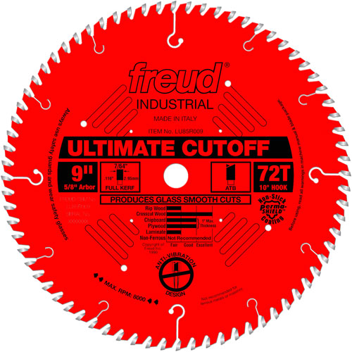 TCS Industrial Saw Blade - Crosscut & Finishing, 9", 72 Teeth, Wood Use Equipex