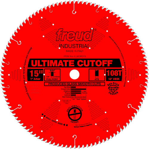 Lames de scie industrielle TCS - finition et coupe en travers, 15", 108 dents, Pour Bois Equipex