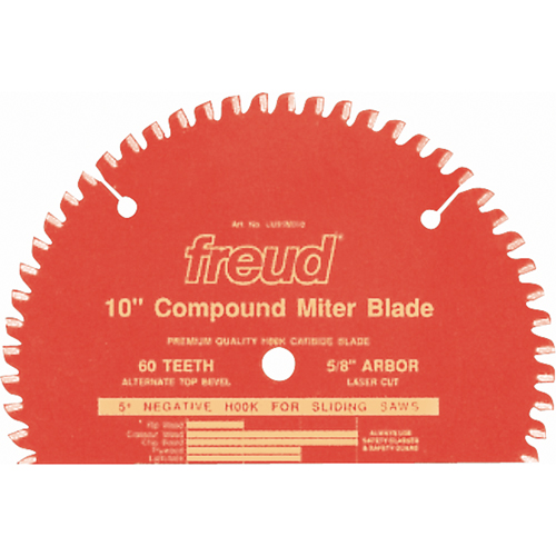 Lames de scie industrielle TCS &agrave; onglets avec glissi&egrave;re, 10", 60 dents, Pour Bois Equipex