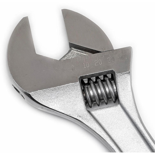 Adjustable Tapered Handle Wrench - Carded, 15" L, 1-11/16"/43 mm Max Width, Chrome/Polished Equipex