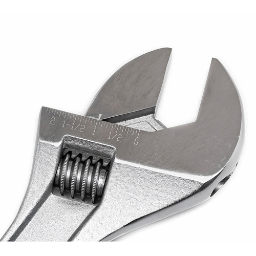 Adjustable Tapered Handle Wrench - Carded, 18" L, 2-1/16"/53 mm Max Width, Chrome/Polished Equipex
