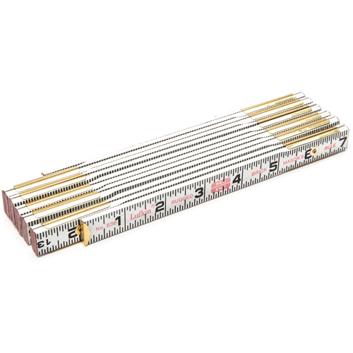 Red End&reg; Brick Mason Rule, 6' L, Wood, 1/16" Graduations Equipex