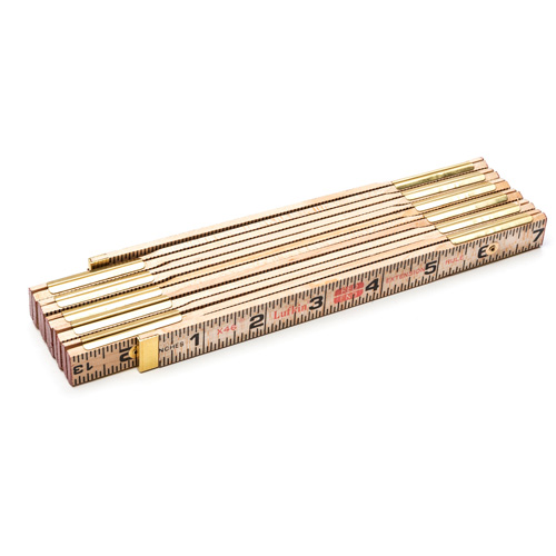 R&egrave;gle Red End avec deux rallonges de r&egrave;gle &agrave; glissi&egrave;re de 6", 6' lo, Bois, Graduations de 1/16" Equipex