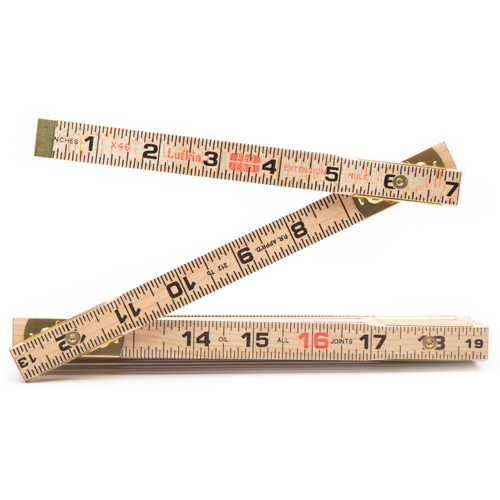 R&egrave;gle Red End avec deux rallonges de r&egrave;gle &agrave; glissi&egrave;re de 6", 6' lo, Bois, Graduations de 1/16" Equipex