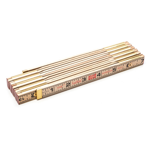 Folding Rule, 6' L, Wood, 1/16" Graduations Equipex