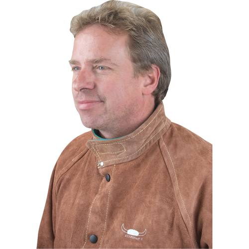 Welding Jacket, Leather, 4X-Large, Lava Brown Equipex