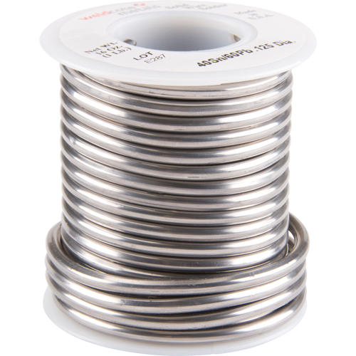 M&eacute;tal d'apport standard, &agrave; base de plomb, 40 % d'&eacute;tain, 60 % de plomb, &acirc;me Plein, dia. 0,125" Equipex