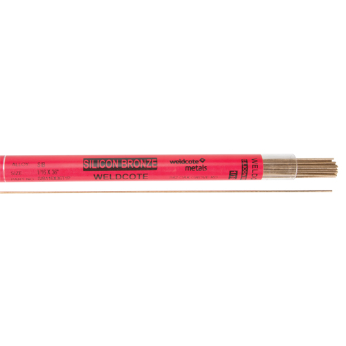 36" Cut Length TIG Rods, 1/16", Silicone Bronze Equipex