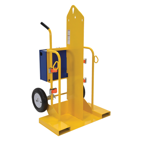 Chariot pour chalumeau et bouteille de soudage, Roues Pneumatique, Base de 24" la x 19-1/2" lo, 500 lb Equipex