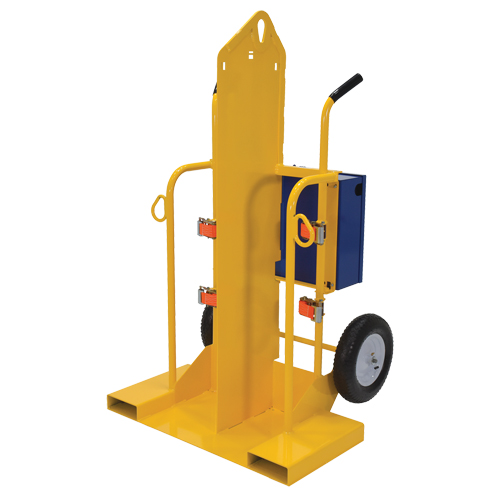 Chariot pour chalumeau et bouteille de soudage, Roues Pneumatique, Base de 24" la x 19-1/2" lo, 500 lb Equipex