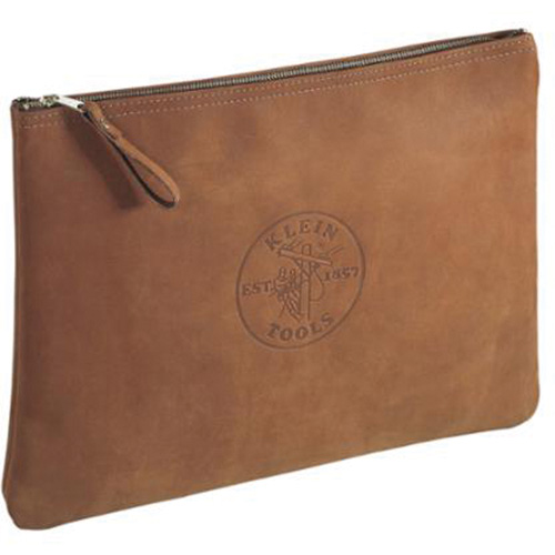 Contractor's Leather Portfolio Zipper Bag, Tool Holder, Leather, 1 Pockets Equipex