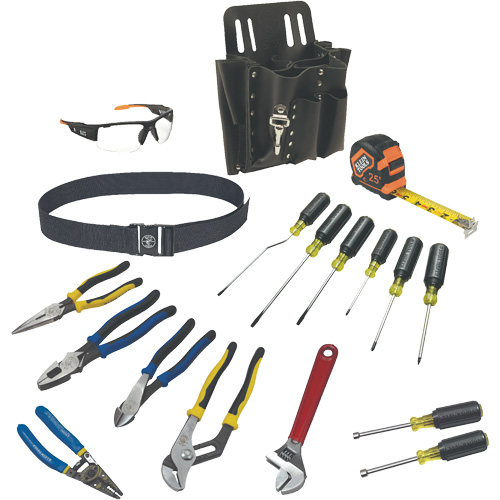 Journeyman Tool Set with Tool Belt and Leather Pouch, 18 Pieces Equipex