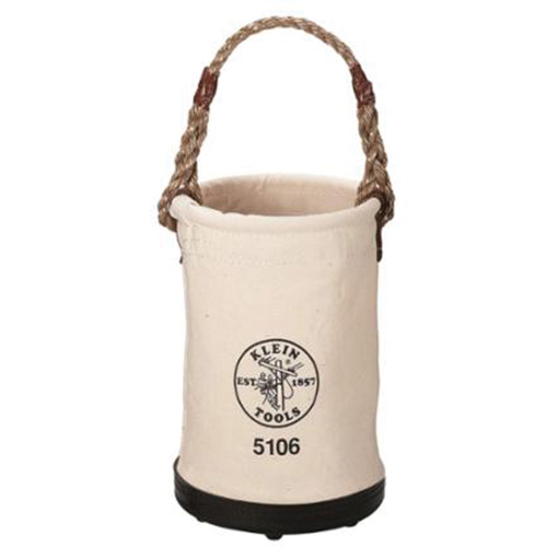 Straight-Wall Bucket, 9" L x 9" W x 14" H, Canvas, Beige Equipex