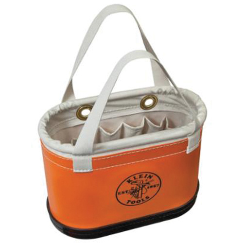 Hard-Body Oval Bucket, 14" L x 7" W x 10" H, Plastic, Orange Equipex