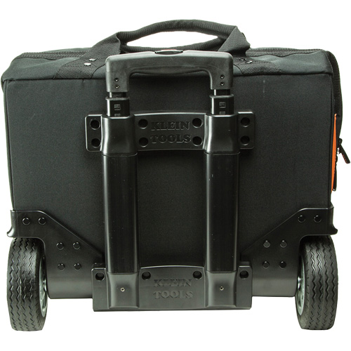Tradesman Pro Rolling Tool Bag, Ballistic Polyester, 24 Pockets, Black/Orange Equipex