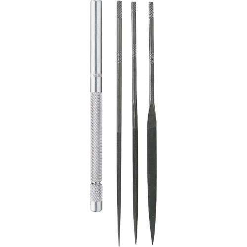 Needle File Set with Handle, 4 Pcs Equipex