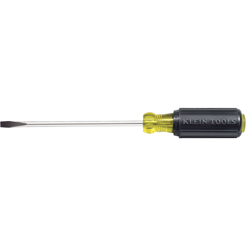 Slot Cabinet Tip Screwdriver, 1/4" Tip, Round, 10-11/32" L, Cushion Grip Handle Equipex